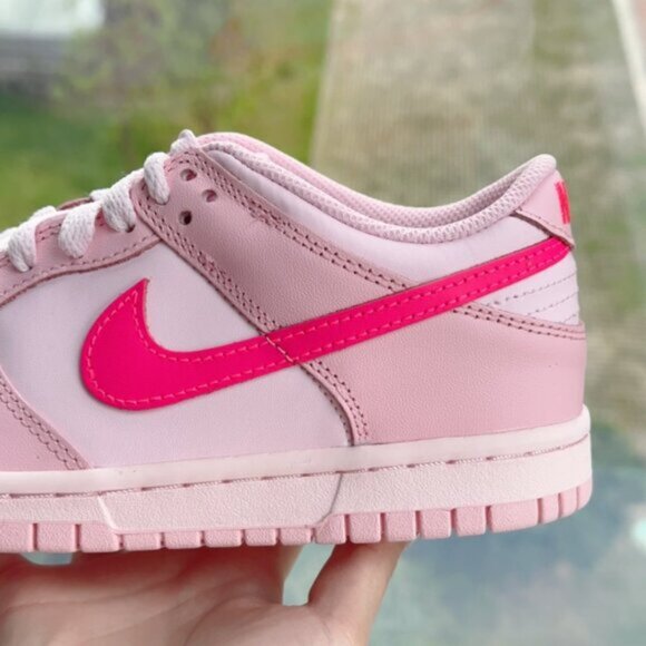 Nike Dunk Low GS Triple Barbie Pink Women's Sneakers - Picture 3 of 5